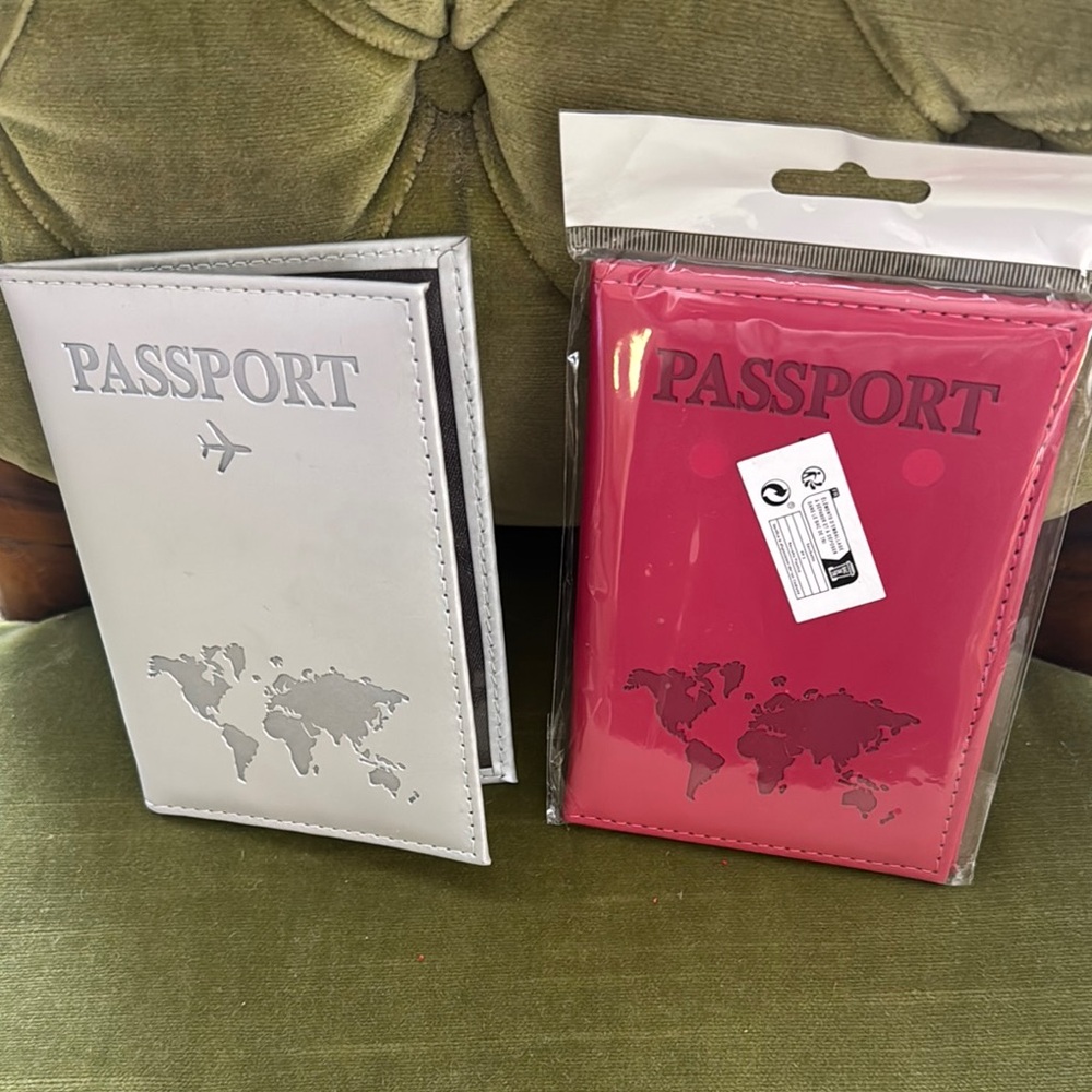 Silver and Red Passport Holders